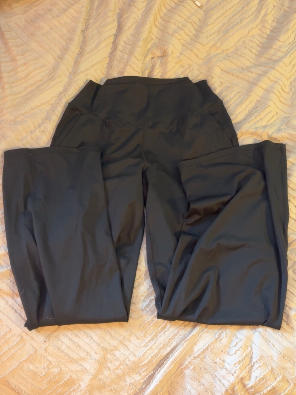 women’s black trouser wide leg leggings